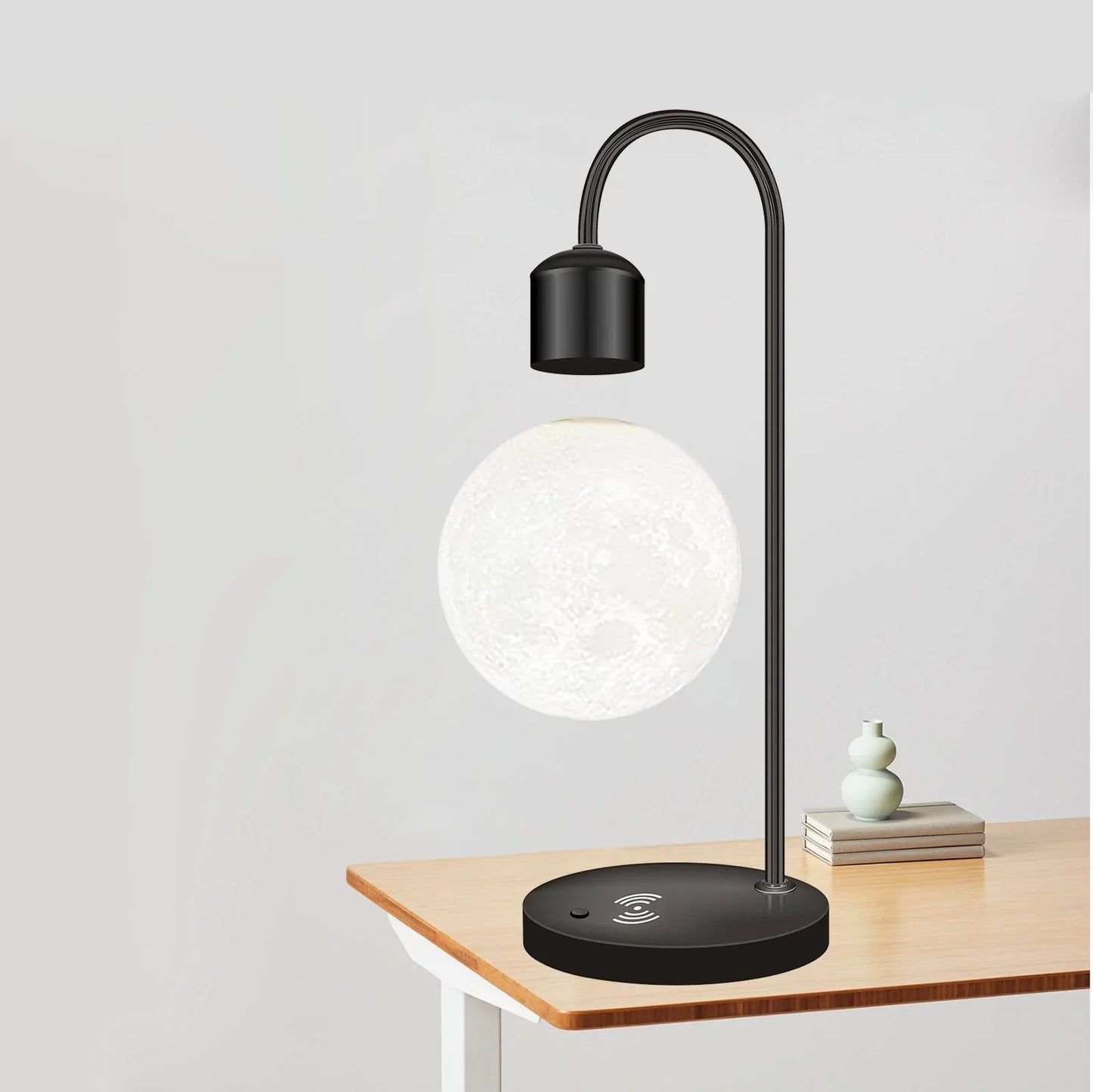 Schwebende Mond-LED-Lampe mit kabellosem Telefonladegerät