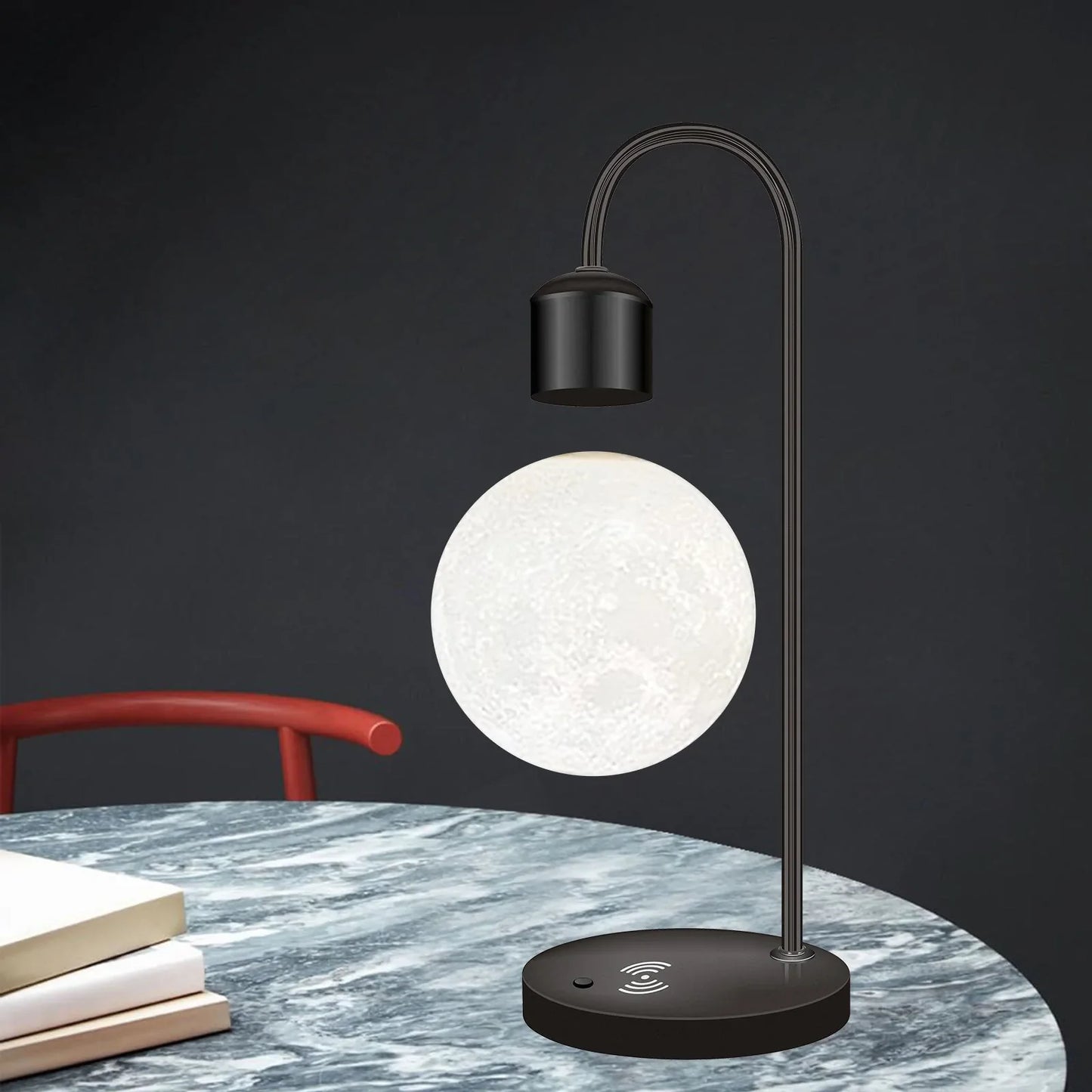 Schwebende Mond-LED-Lampe mit kabellosem Telefonladegerät