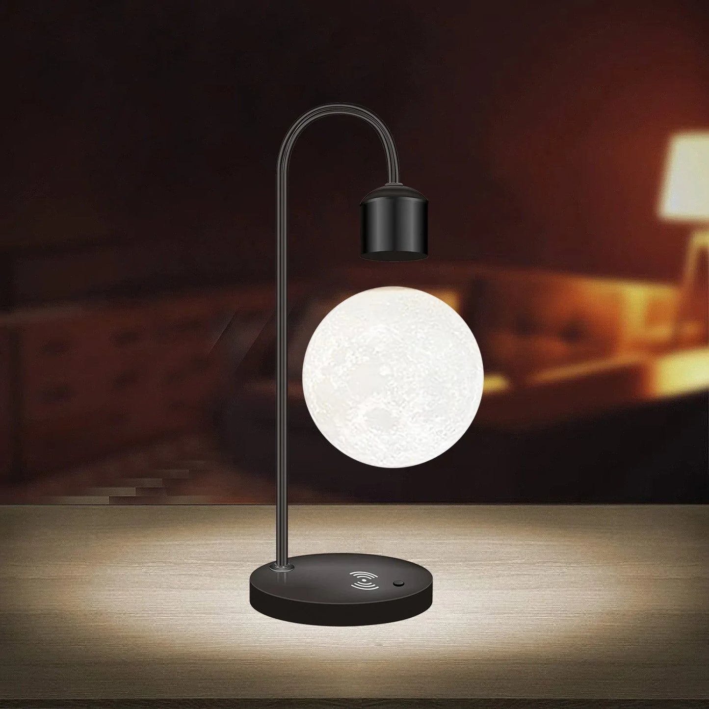 Schwebende Mond-LED-Lampe mit kabellosem Telefonladegerät