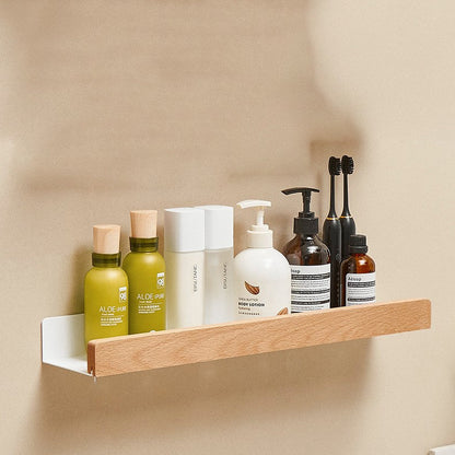 AquaOrganize – Stilvolles Duschregal mit Holzakzenten, ohne Bohren