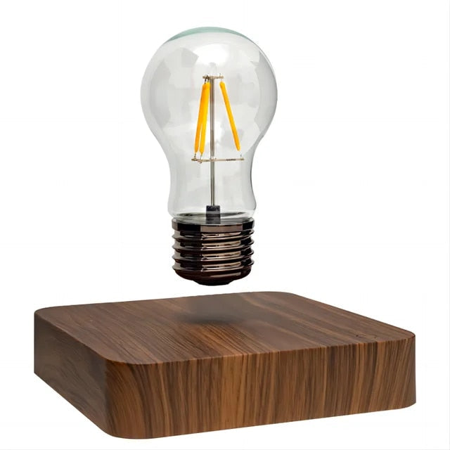 LED-Schwebelampe – Premium-Holz-Edition mit schwebender Glühbirne