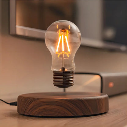LED-Schwebelampe – Premium-Holz-Edition mit schwebender Glühbirne