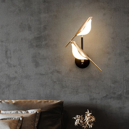 Garduru Elegante Goldene Vogel Wandlampe