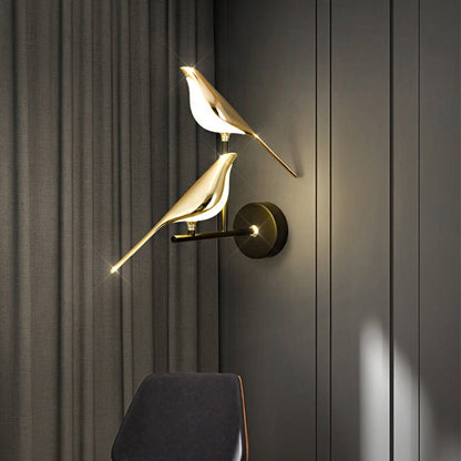 Garduru Elegante Goldene Vogel Wandlampe