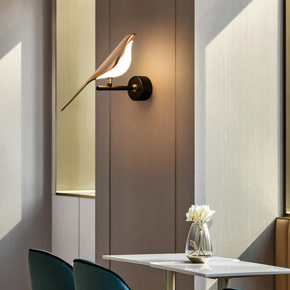 Garduru Elegante Goldene Vogel Wandlampe