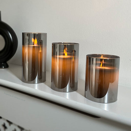 Garduru | Elegantes Set aus 3 flammenlosen Lampen