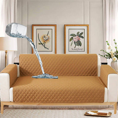 Dicker Samt Sofaüberwurf Weicher Couchüberwurf für 3 Kissenbezüge Waschbarer Möbelprotektor für Hunde Rutschfester Sofaüberwurf mit Elastischem Gurt