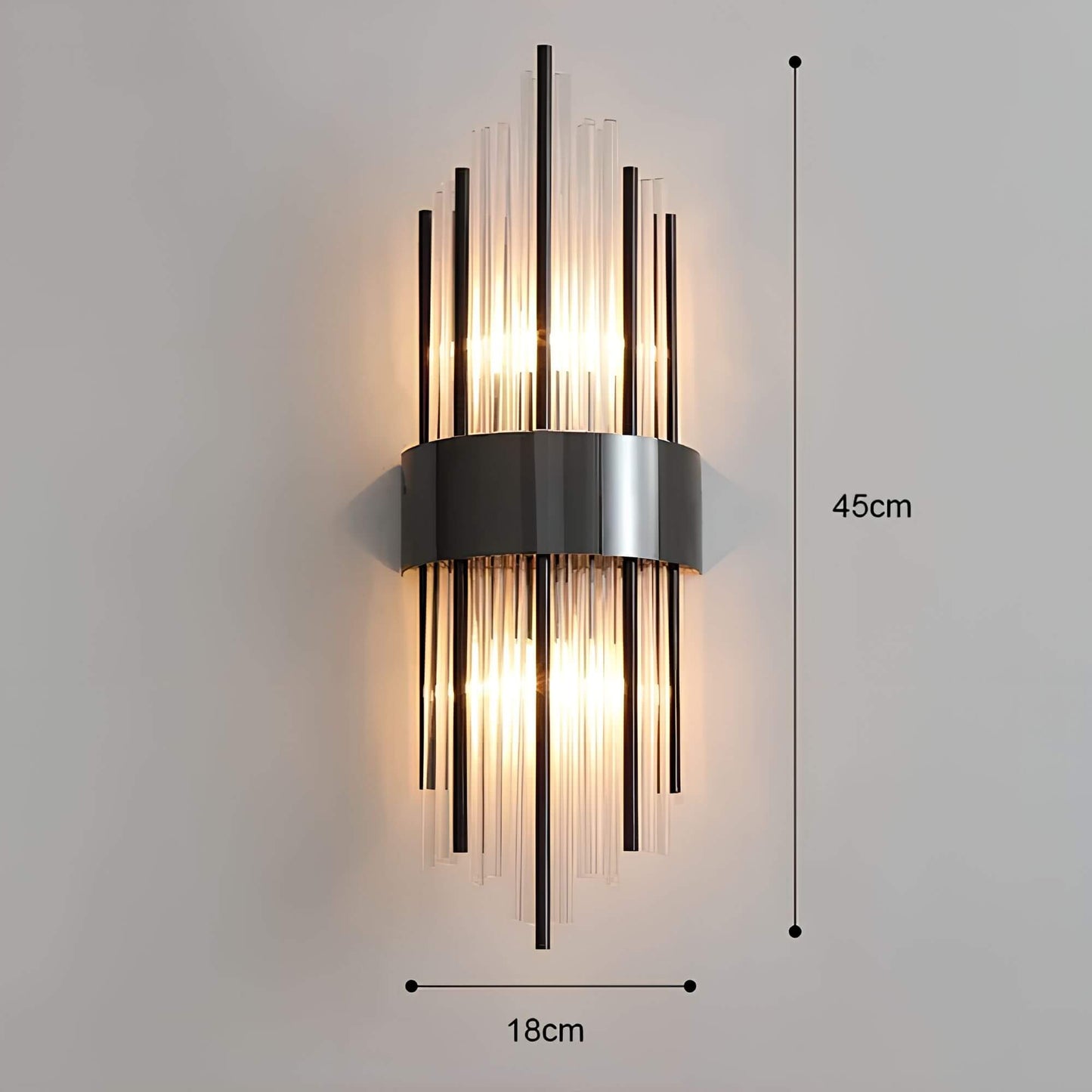 Wandleuchte mit funkelnden Kristallen