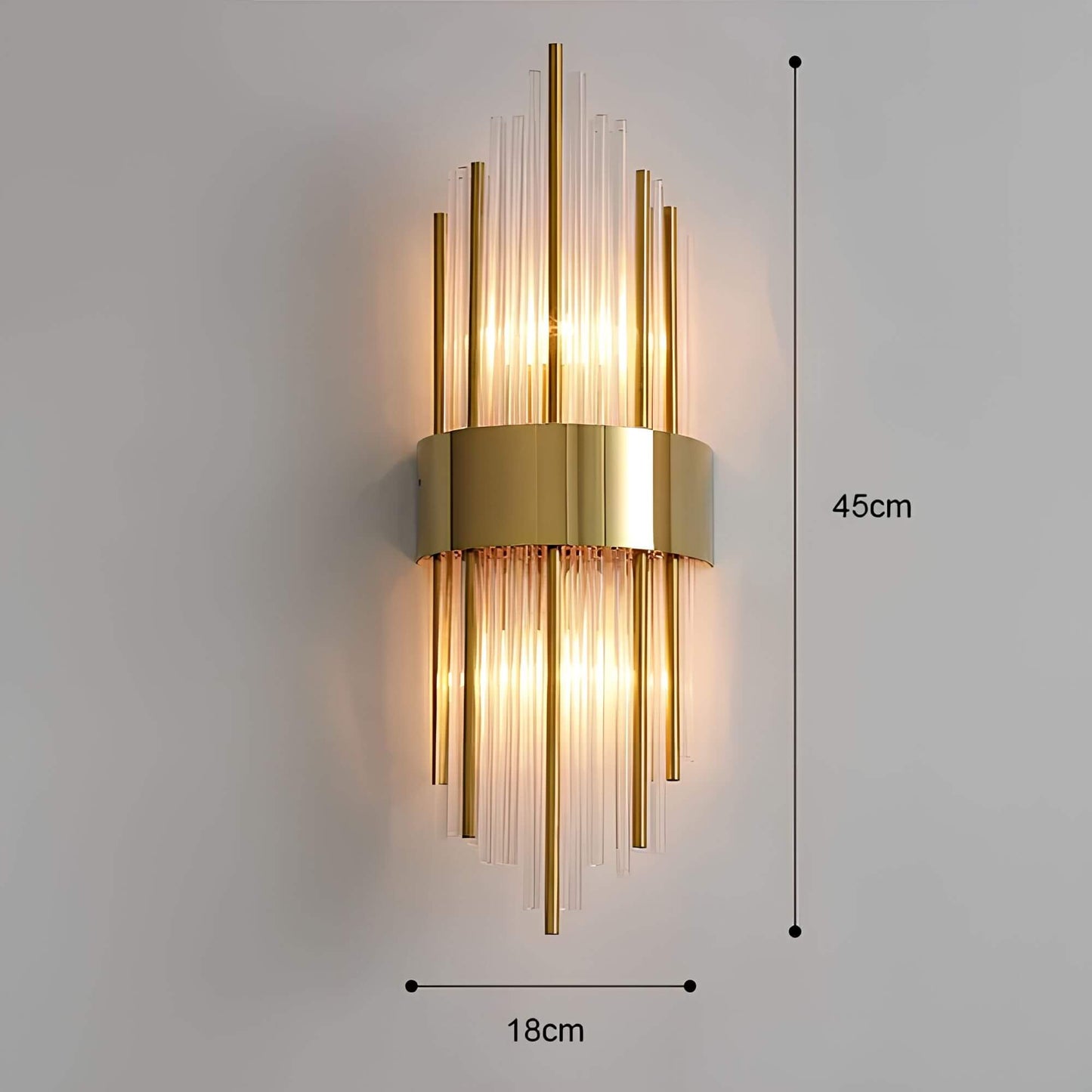 Wandleuchte mit funkelnden Kristallen