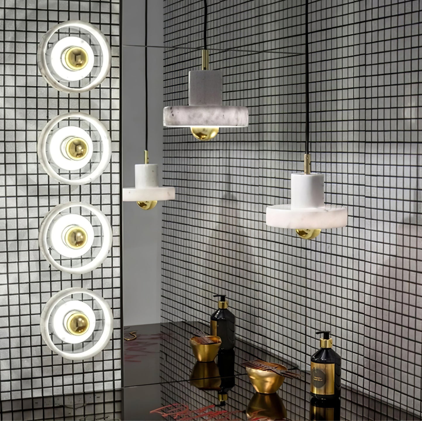 Suspension Marble Aura - Moderne Marmorlampe mit integrierter LED