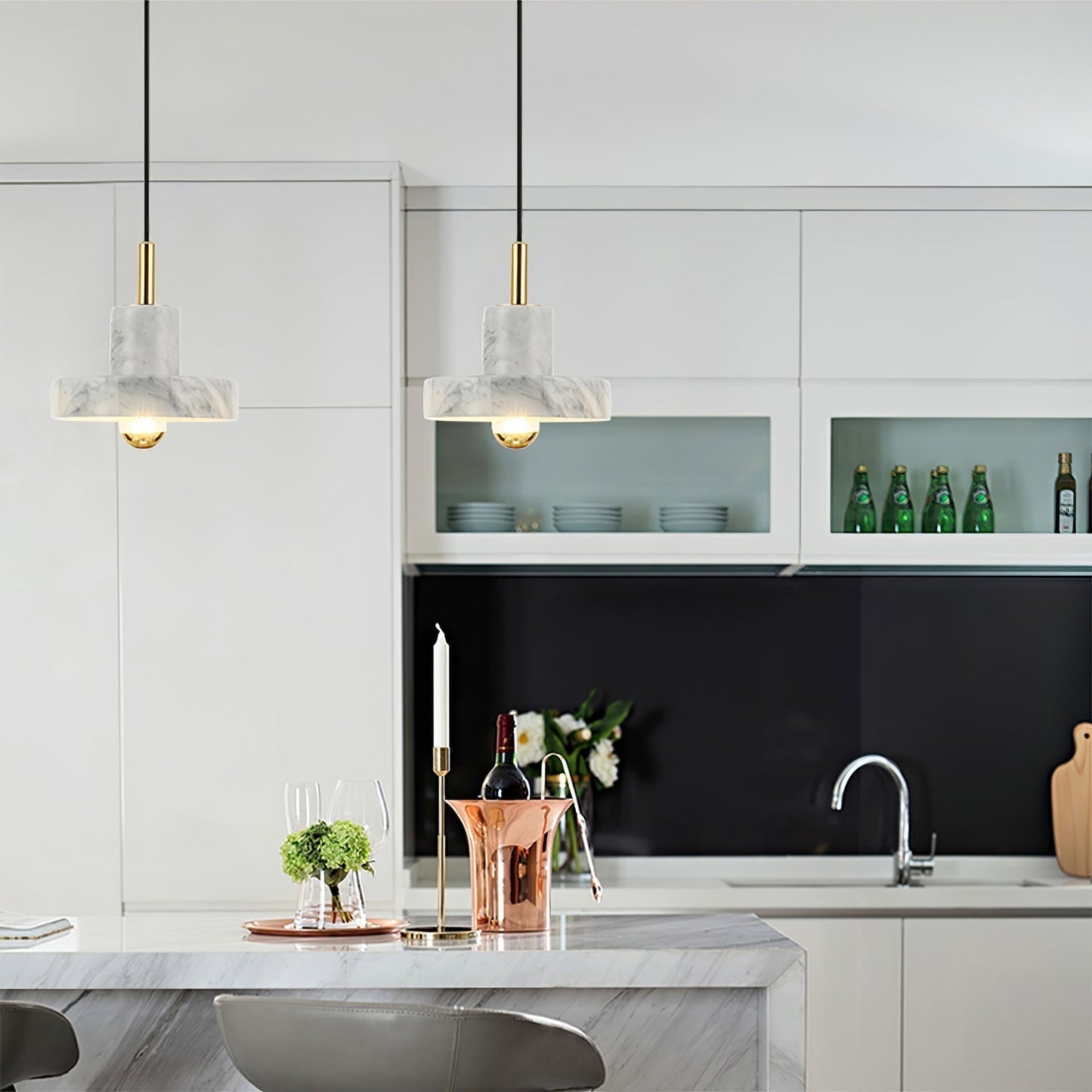 Suspension Marble Aura - Moderne Marmorlampe mit integrierter LED