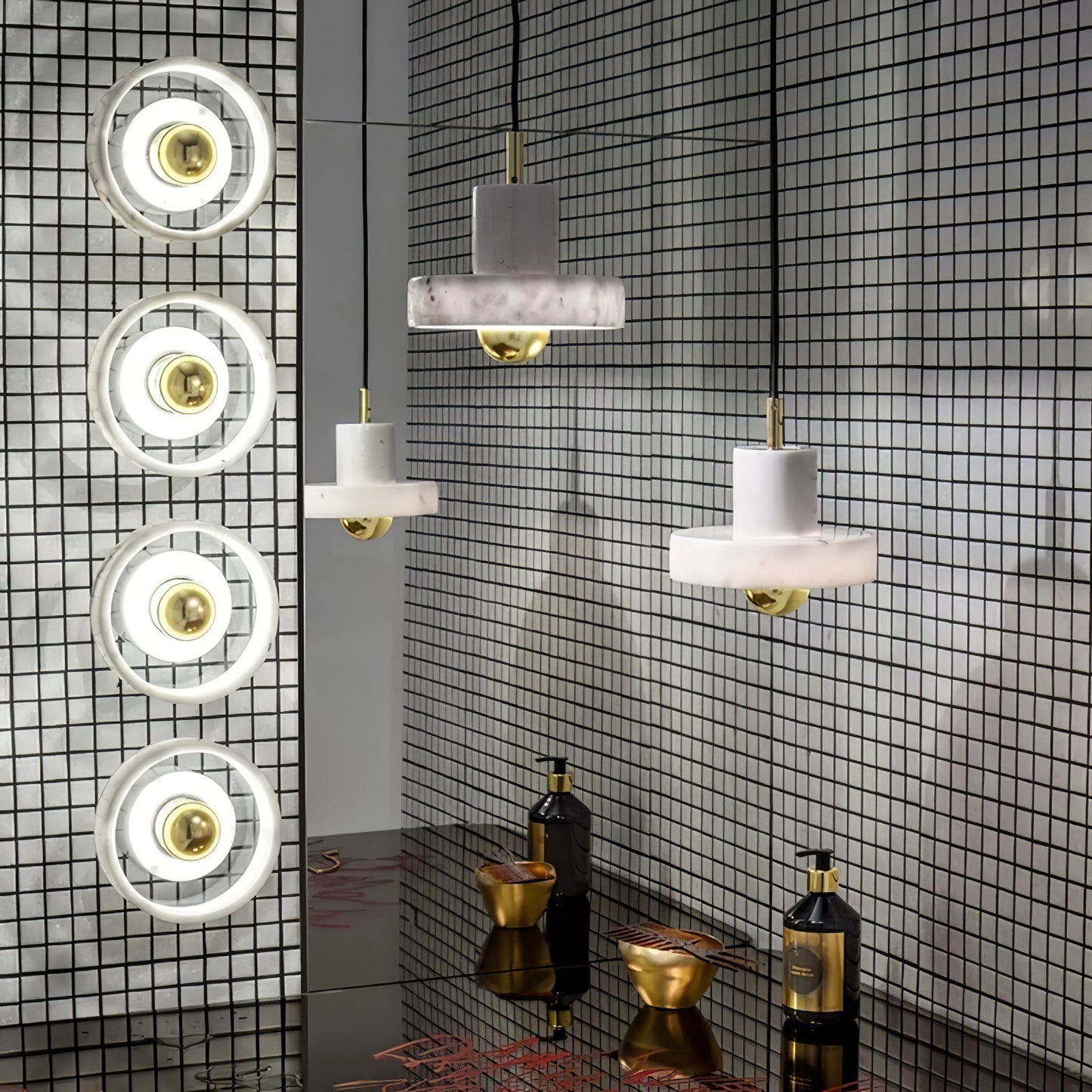 Suspension Marble Aura - Moderne Marmorlampe mit integrierter LED