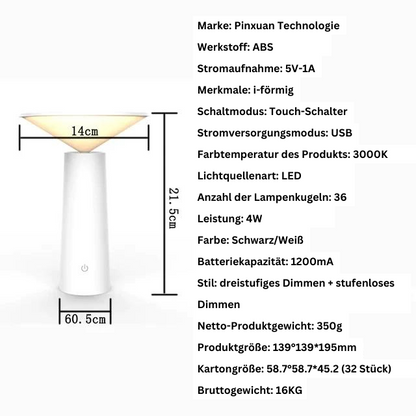 Garduru Wireless Tischlampe – Wiederaufladbares LED Licht mit Fernbedienung