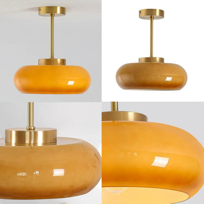 Vintage Rundglas-Deckenleuchte