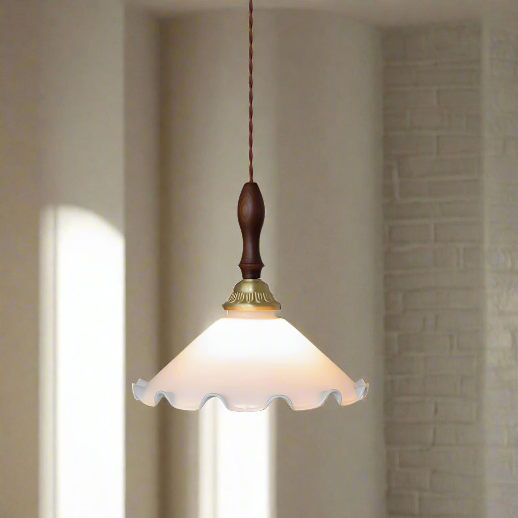 RoyaleGlow Vintage Floral Glas Pendelleuchte – Elegante hängende Lampe für Zuhause & Esszimmer Dekor