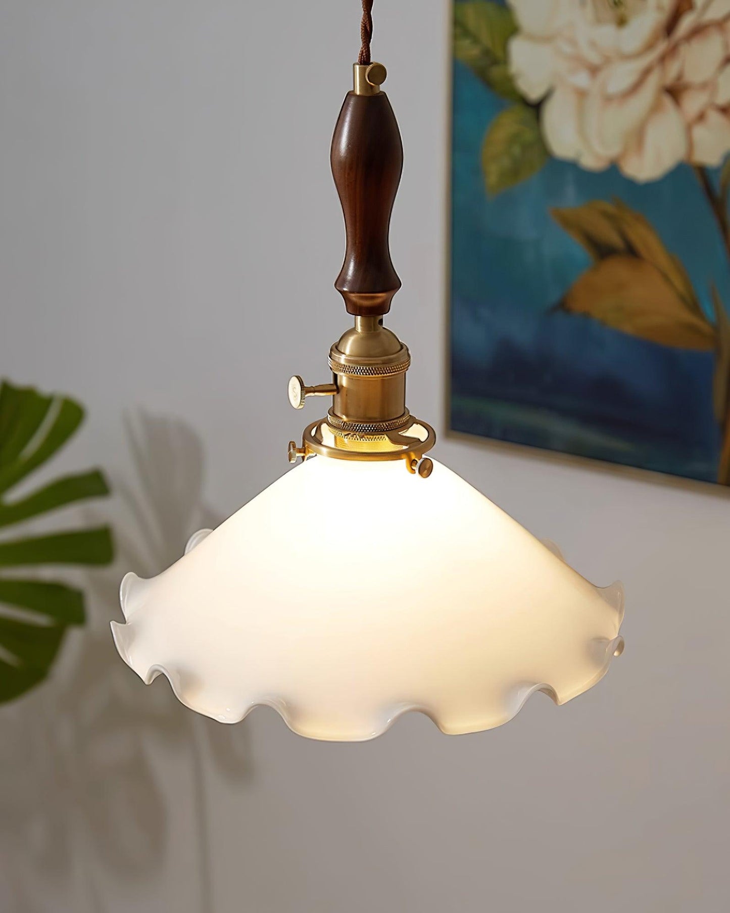 RoyaleGlow Vintage Floral Glas Pendelleuchte – Elegante hängende Lampe für Zuhause & Esszimmer Dekor