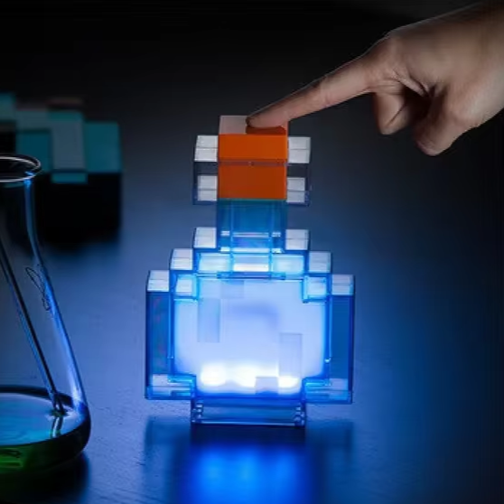 Minecraft Potion Lampe – Farbwechselnde LED-Nachtlicht mit Touch-Steuerung & USB wiederaufladbar