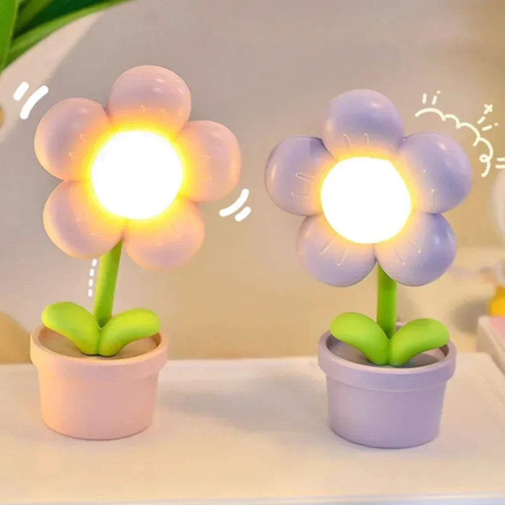 Niedliche Blumen-Nachtlampe für Kinder - LED-Tischlampe im Blumendesign für das Kinderzimmer