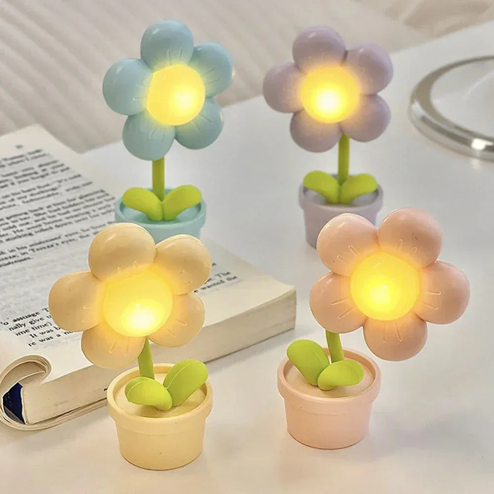 Niedliche Blumen-Nachtlampe für Kinder - LED-Tischlampe im Blumendesign für das Kinderzimmer