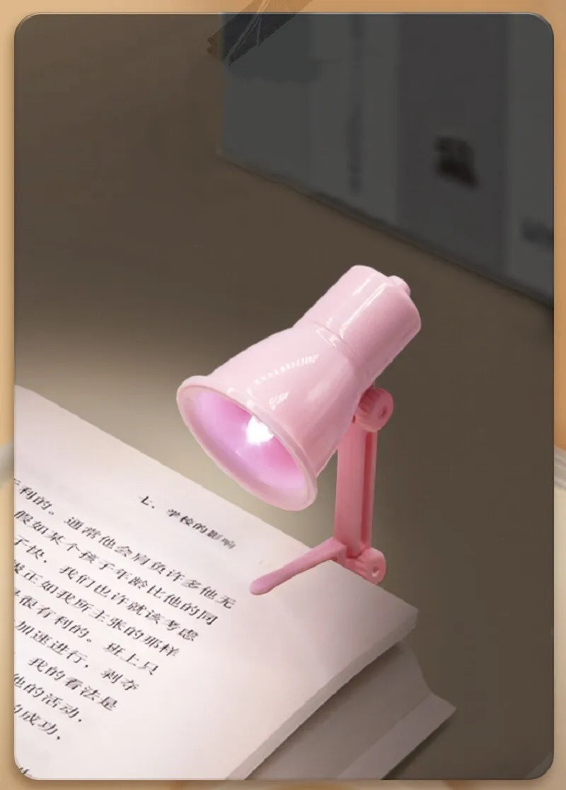 Mini-LED-Buchlicht mit Clip, faltbare kleine Schreibtischlampe zum Lesen, Nachttisch und Studium