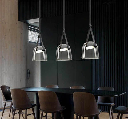Suspension Mona Minimalistisch aus Metall und Glas - Elegante LED-Beleuchtung für Wohnzimmer und Esszimmer