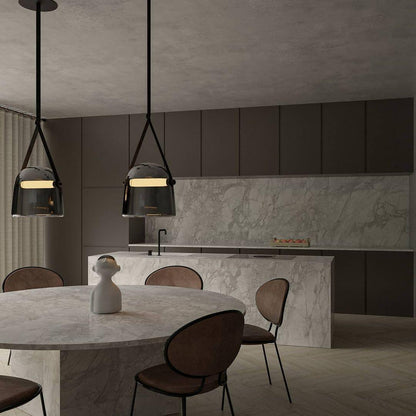 Suspension Mona Minimalistisch aus Metall und Glas - Elegante LED-Beleuchtung für Wohnzimmer und Esszimmer
