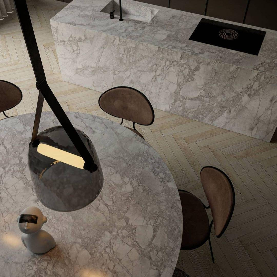 Suspension Mona Minimalistisch aus Metall und Glas - Elegante LED-Beleuchtung für Wohnzimmer und Esszimmer