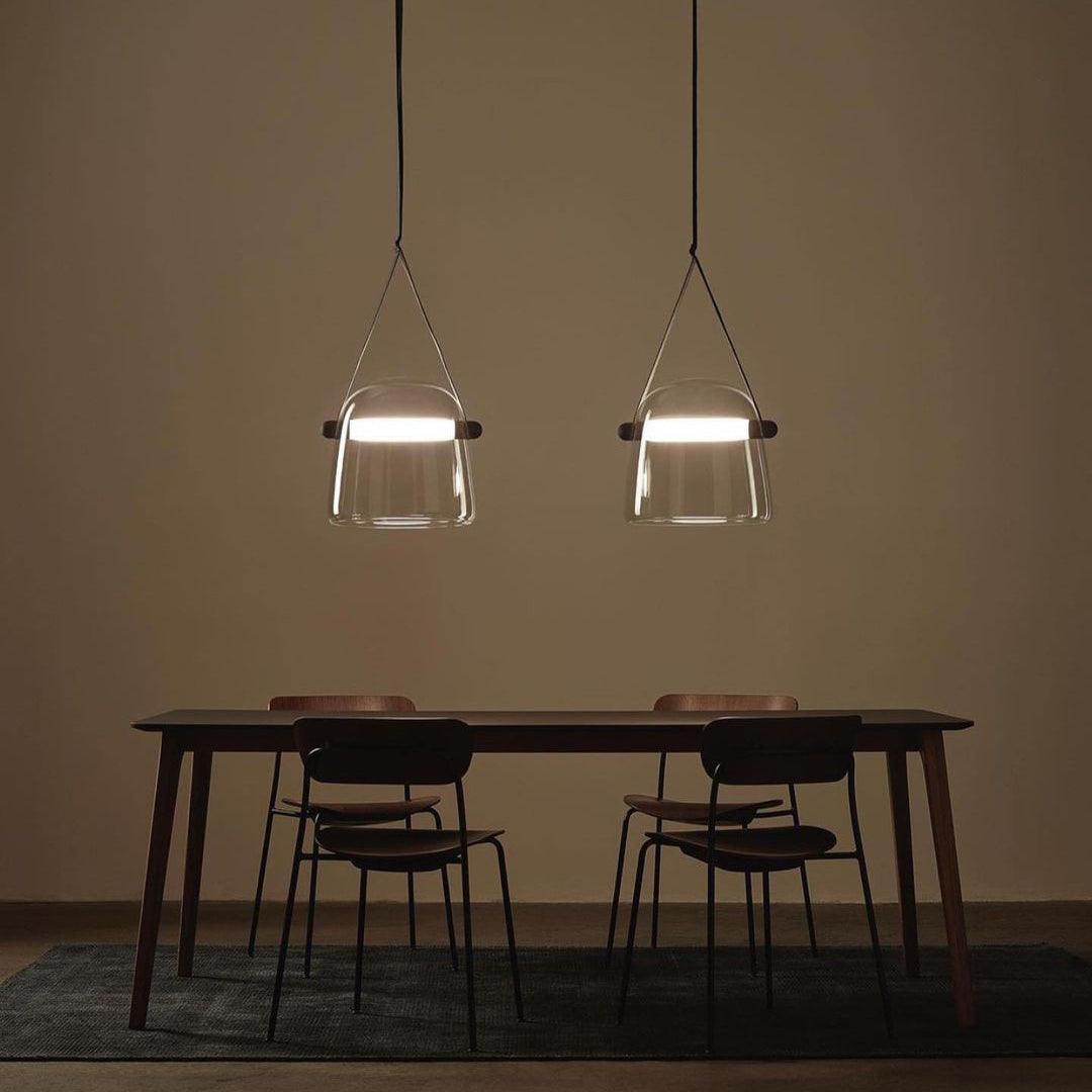 Suspension Mona Minimalistisch aus Metall und Glas - Elegante LED-Beleuchtung für Wohnzimmer und Esszimmer