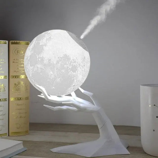 Lumora Moon Ultraschall Luftbefeuchter Lampe - LED Ambient Light & Aroma Diffuser Combo