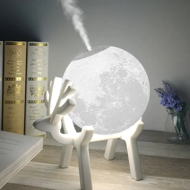 Lumora Moon Ultraschall Luftbefeuchter Lampe - LED Ambient Light & Aroma Diffuser Combo