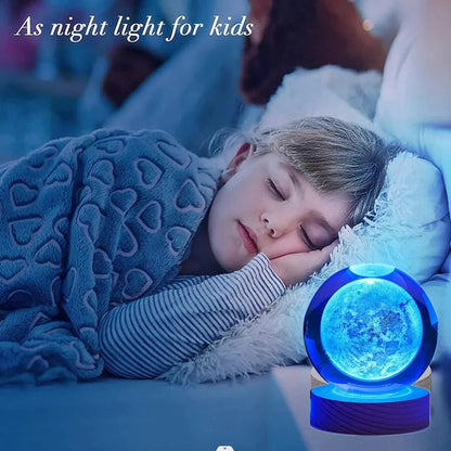 RoyaleGlow 3D Mondkristallkugel Lampe - Verzauberndes Nachtlicht