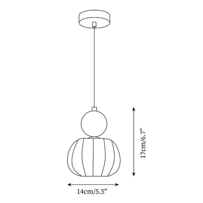 Garduru Kürbis Pendelleuchte – Elegante dimmbare Deckenlampe mit G9-Fassung