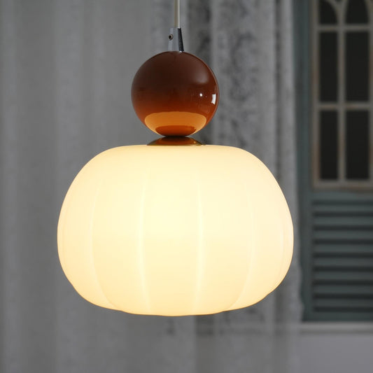 Garduru Kürbis Pendelleuchte – Elegante dimmbare Deckenlampe mit G9-Fassung