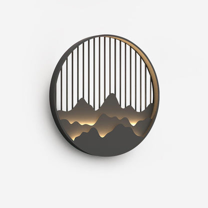 Wandlampe Außen Mountain - LED Lampe aus Edelstahl mit Berg- und Wassermotiv