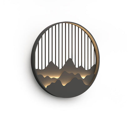 Wandlampe Außen Mountain - LED Lampe aus Edelstahl mit Berg- und Wassermotiv