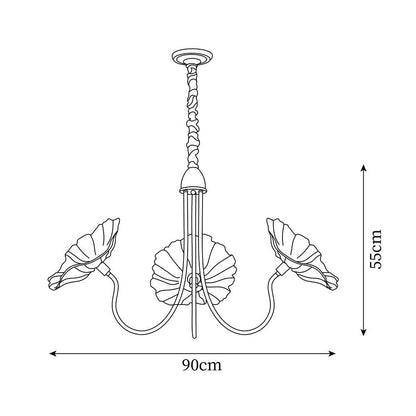 Garduru Murano Glass Blumen Kronleuchter | Elegantes Design | Luxus Deckenleuchte | Dekolicht für Zuhause