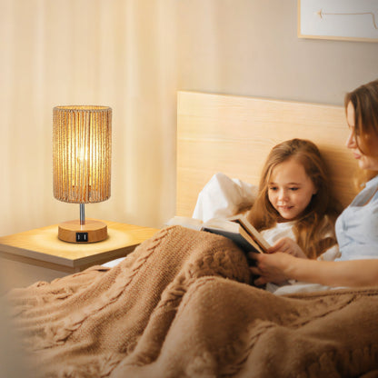 N08 Boho Nachttischlampe für Schlafzimmer Touch Control Nachttischlampen