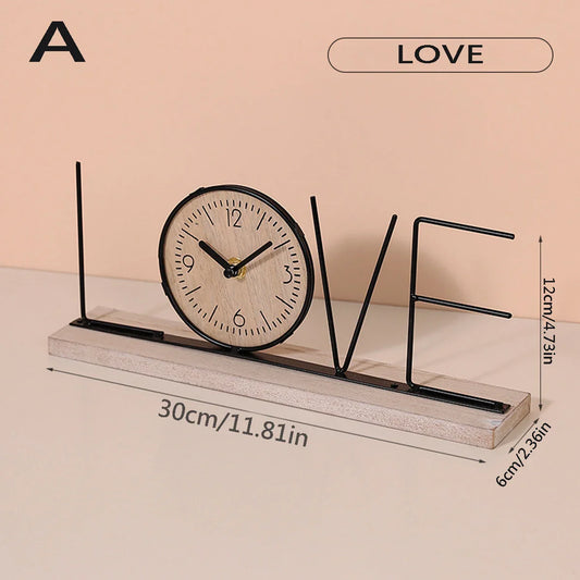 Tischuhr – Home/Love Schreibtischuhr – stilvolle Heimdekoration – 12 x 30 cm