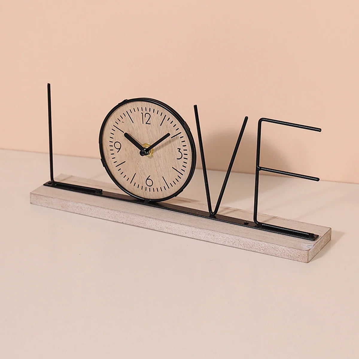 Tischuhr – Home/Love Schreibtischuhr – stilvolle Heimdekoration – 12 x 30 cm