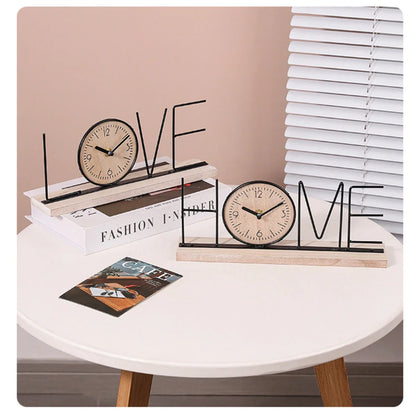 Tischuhr – Home/Love Schreibtischuhr – stilvolle Heimdekoration – 12 x 30 cm