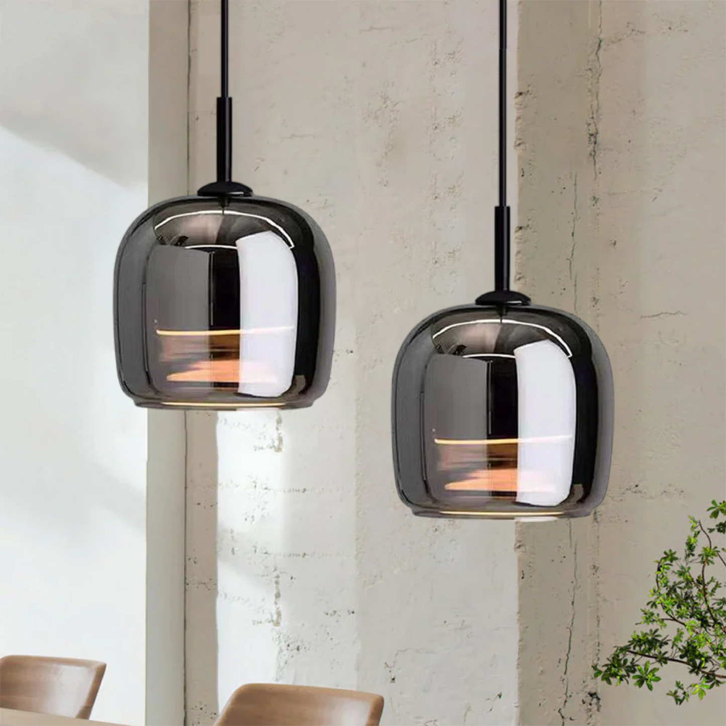 Suspension Nordic aus schwarzem Glas – Elegantes und modernes Design mit LED-Beleuchtung