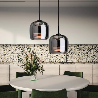 Suspension Nordic aus schwarzem Glas – Elegantes und modernes Design mit LED-Beleuchtung