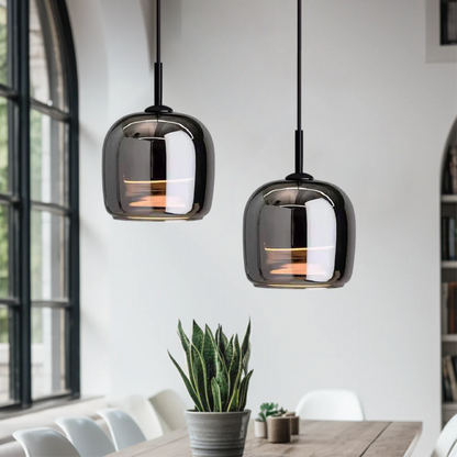 Suspension Nordic aus schwarzem Glas – Elegantes und modernes Design mit LED-Beleuchtung