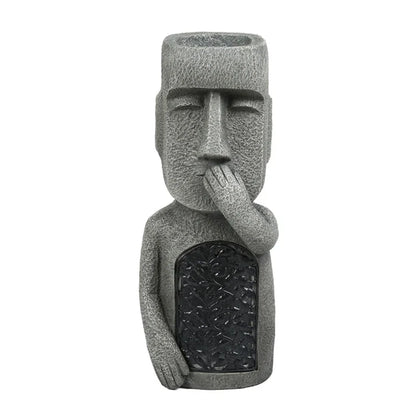 LED-Blumentopf im Moai-Design – Dekorativ & Funktional
