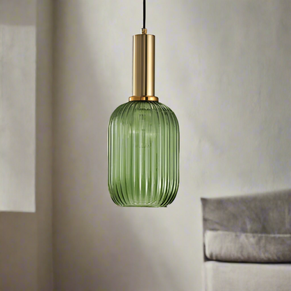 RoyaleGlow Texturiertes Glas Pendelleuchte – Elegante verstellbare Deckenleuchte für moderne Innenräume