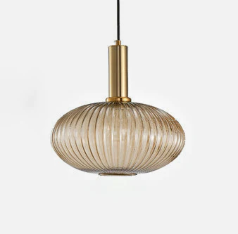 RoyaleGlow Texturiertes Glas Pendelleuchte – Elegante verstellbare Deckenleuchte für moderne Innenräume