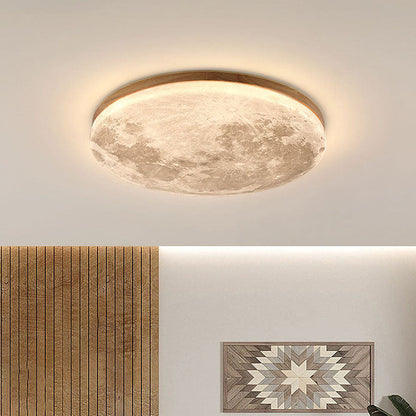 Garduru LED Deckenleuchte | Mond-Design | Dimmbar | Holzoptik | Stimmungsvolle Beleuchtung für Zuhause