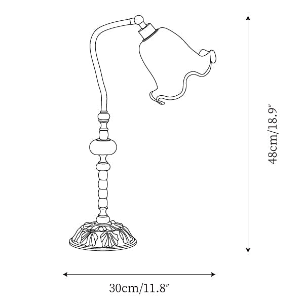 Garduru | Modische Blumen Messing Tischlampe