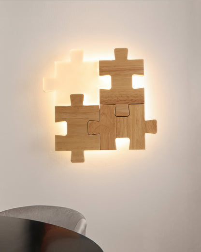 Nordic Wood Puzzles Light LED Wandleuchte