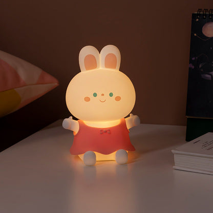 Squishy Silikon Süßes Kaninchen LED Nachtlicht - Perfektes Geschenk für Kinder und Mädchen